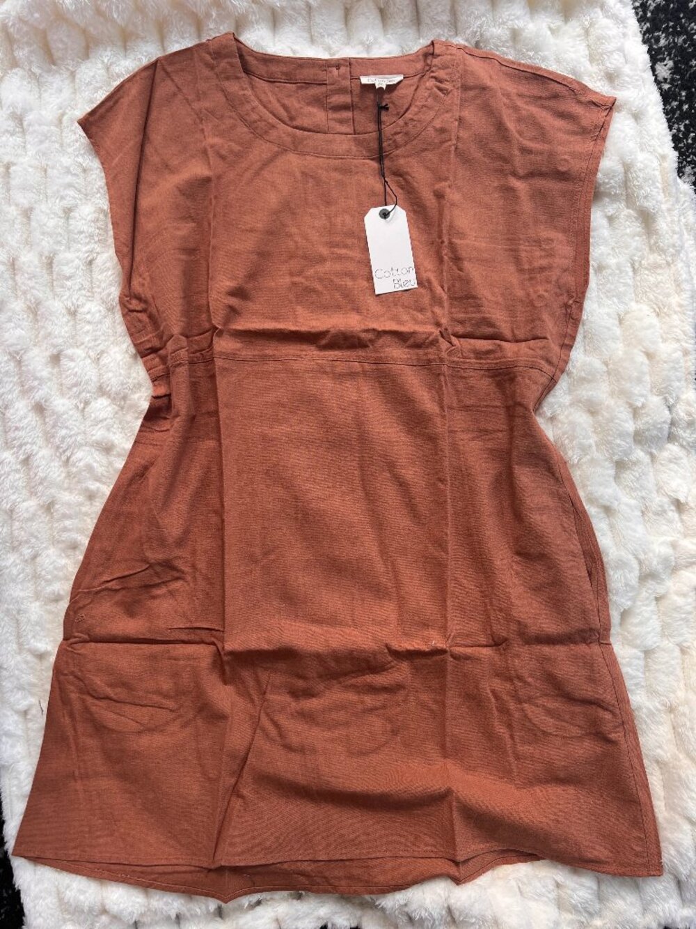 Womens Linen Shift Dress With Pockets